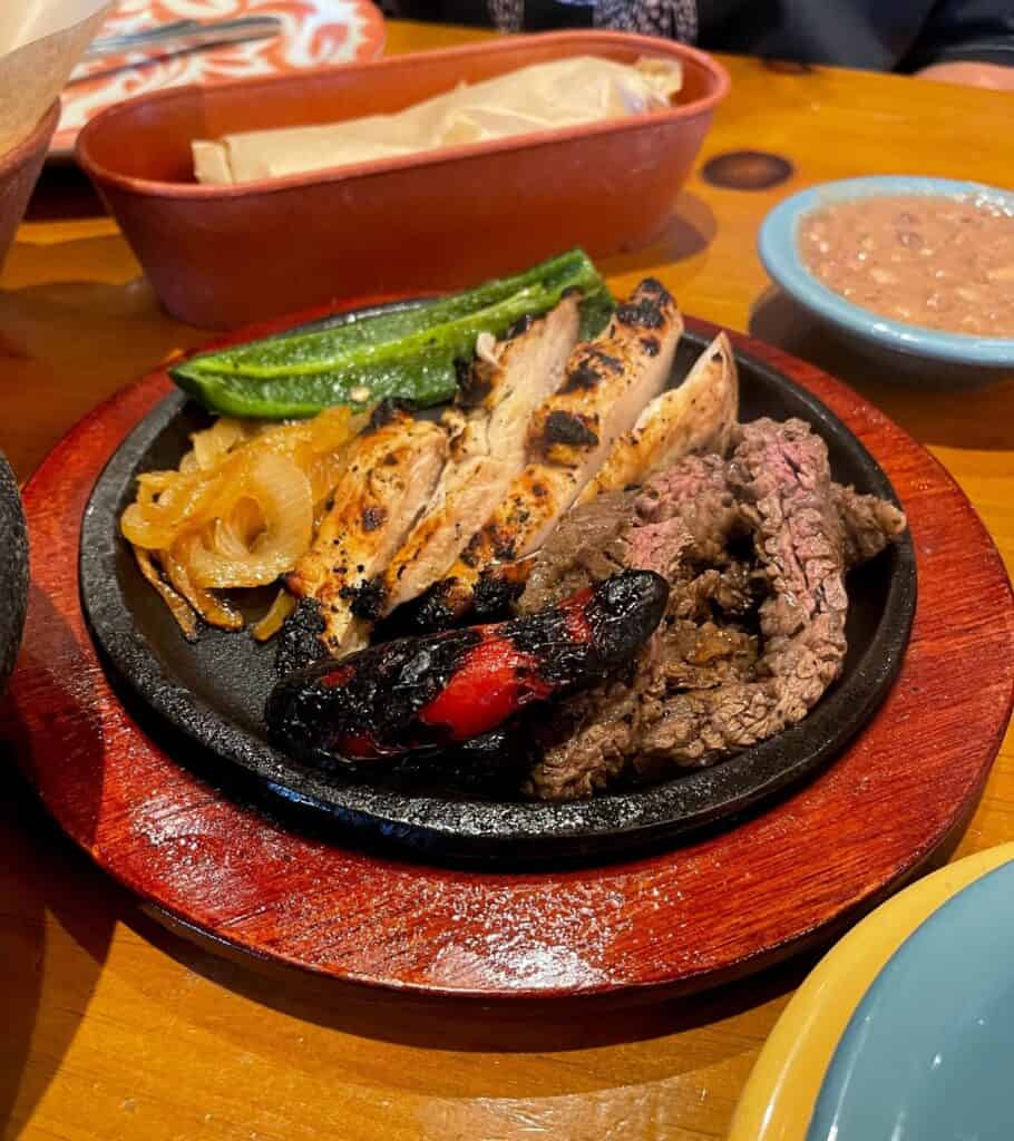 beef and chicken fajitas from Lupe Tortilla in Austin, Texas