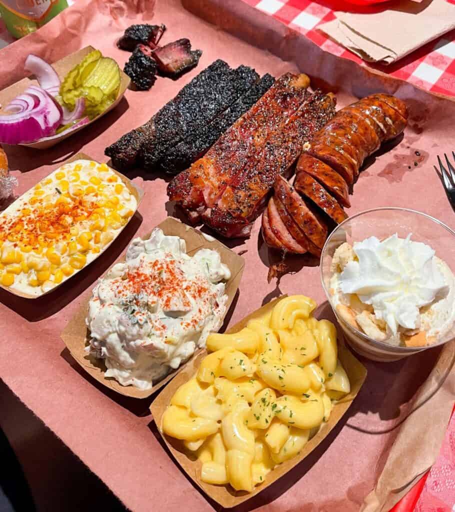 brisket, ribs, sausage, and sides from Terry Black's in Austin