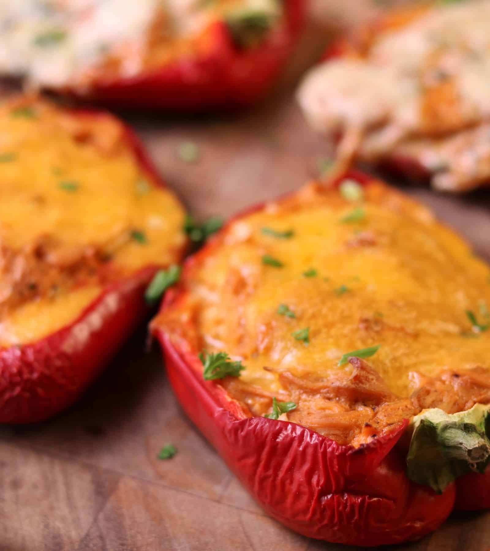 Traeger Smoked Buffalo Chicken Stuffed Peppers With the Woodruffs