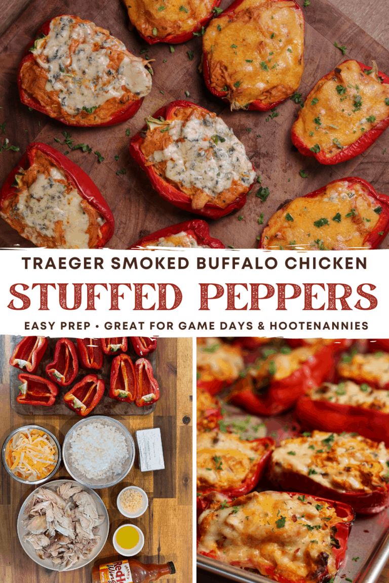 Traeger Smoked Buffalo Chicken Stuffed Peppers With the Woodruffs