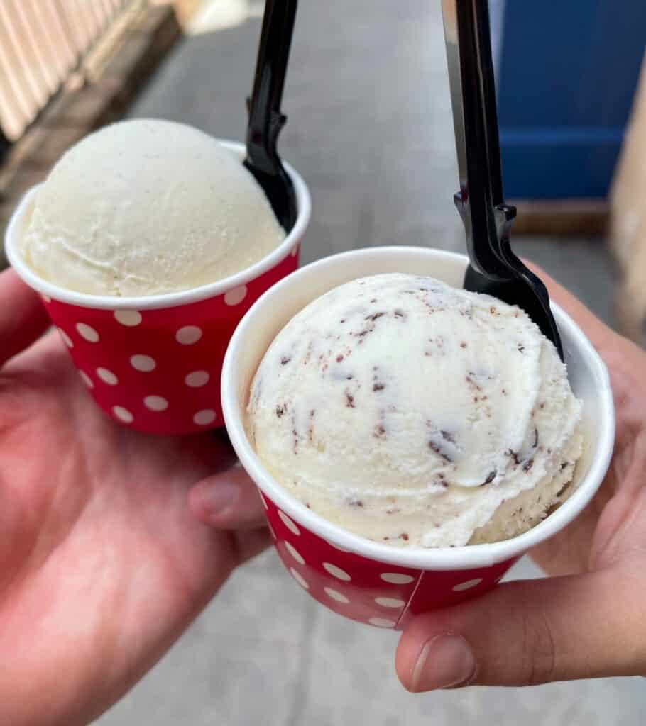 two cups of ice cream