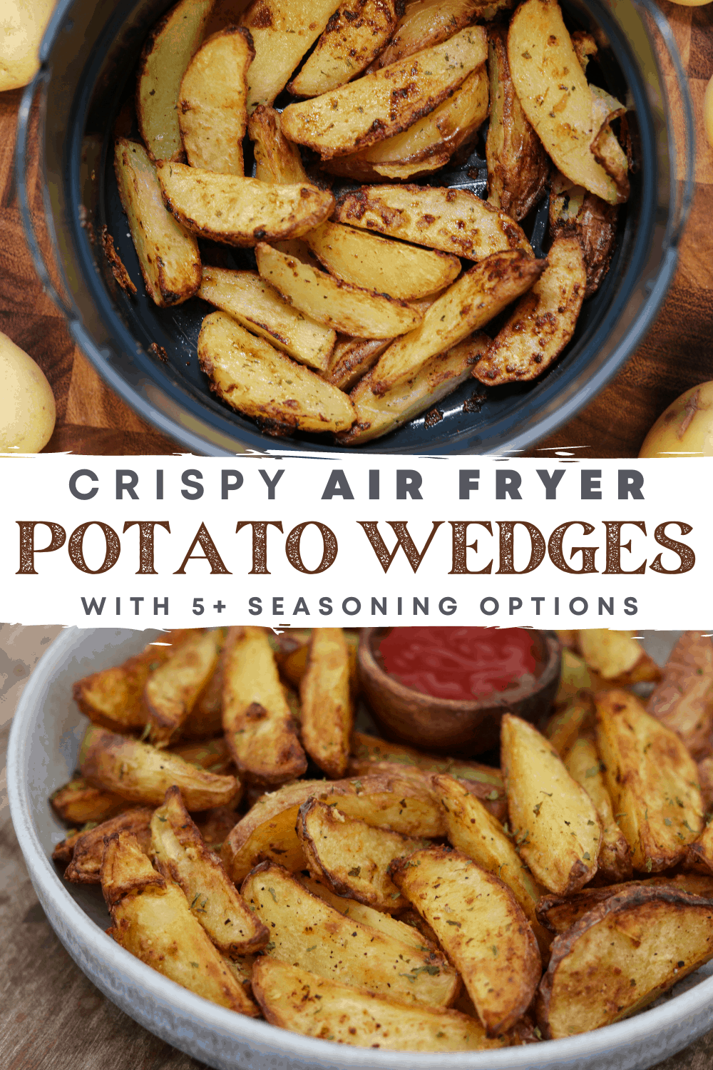 Easy Air Fryer Potato Wedges - With the Woodruffs