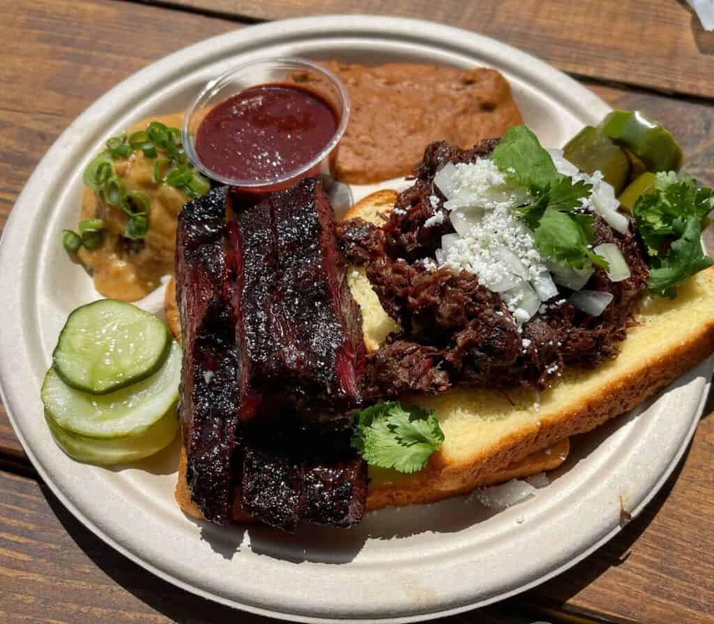 beef cheeks and barbacoa from Leroy and Lewis Barbecue in Austin