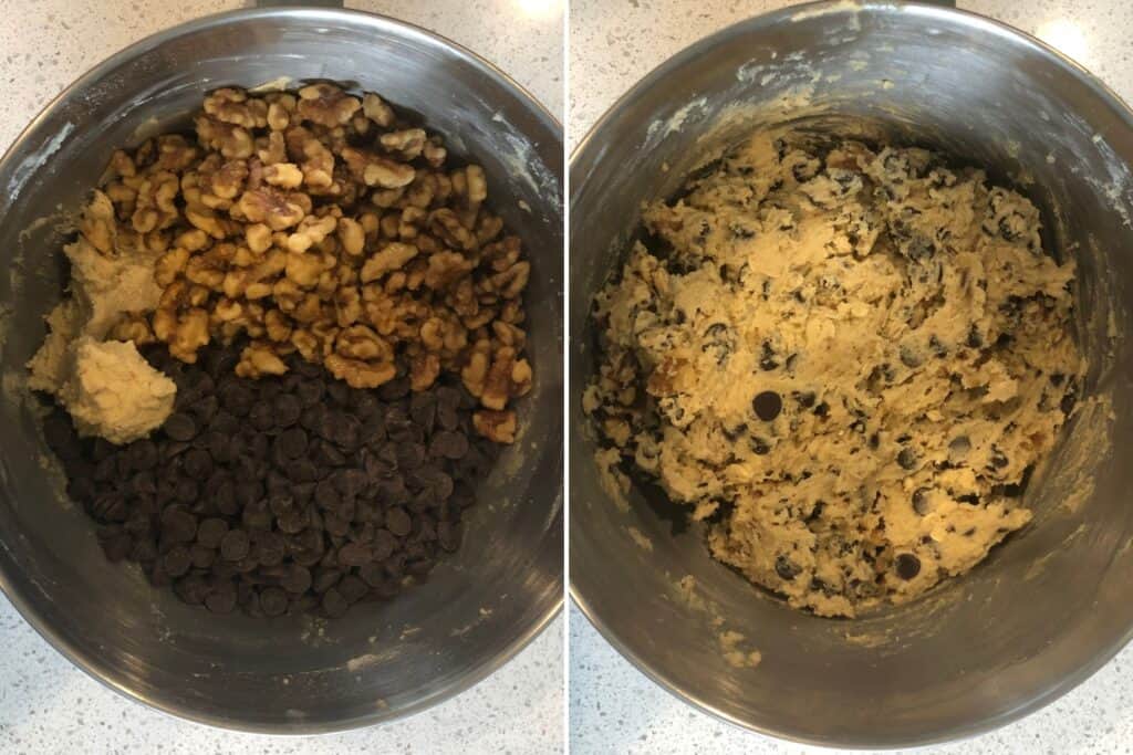 incorporating smoked walnuts and chocolate chips into the cookie dough