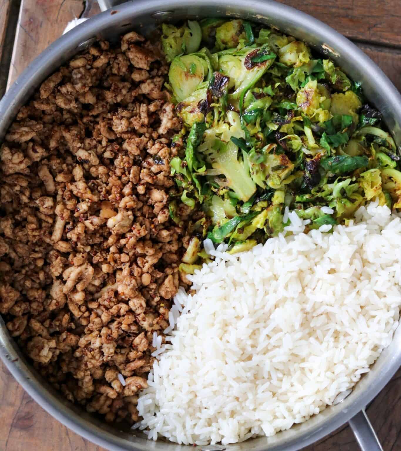 Honey Balsamic Ground Chicken And Brussels Sprouts 20 Minute Recipe