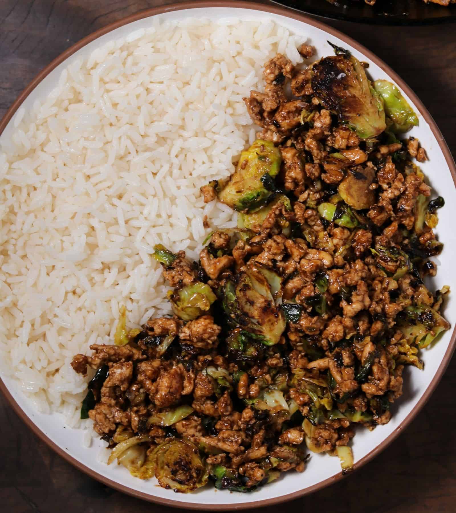 Ground Chicken and Brussels Sprouts