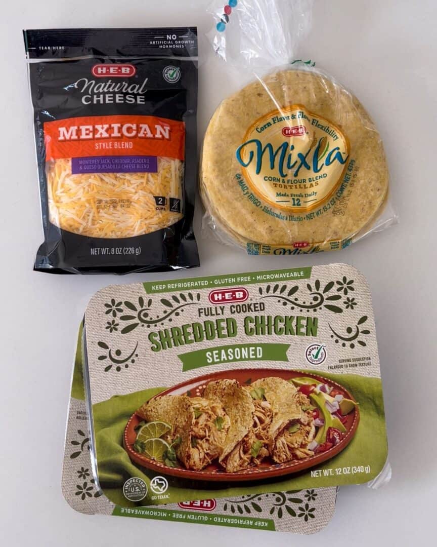 3Ingredient Oven Baked Cheesy Chicken Quesadillas