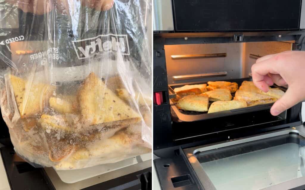 frozen quesadillas in an air fryer