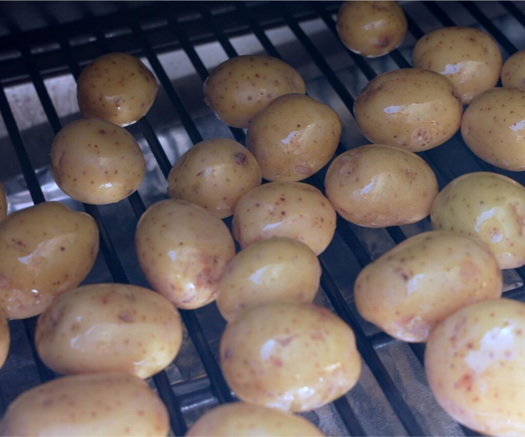 baby potatoes on a Traeger grill