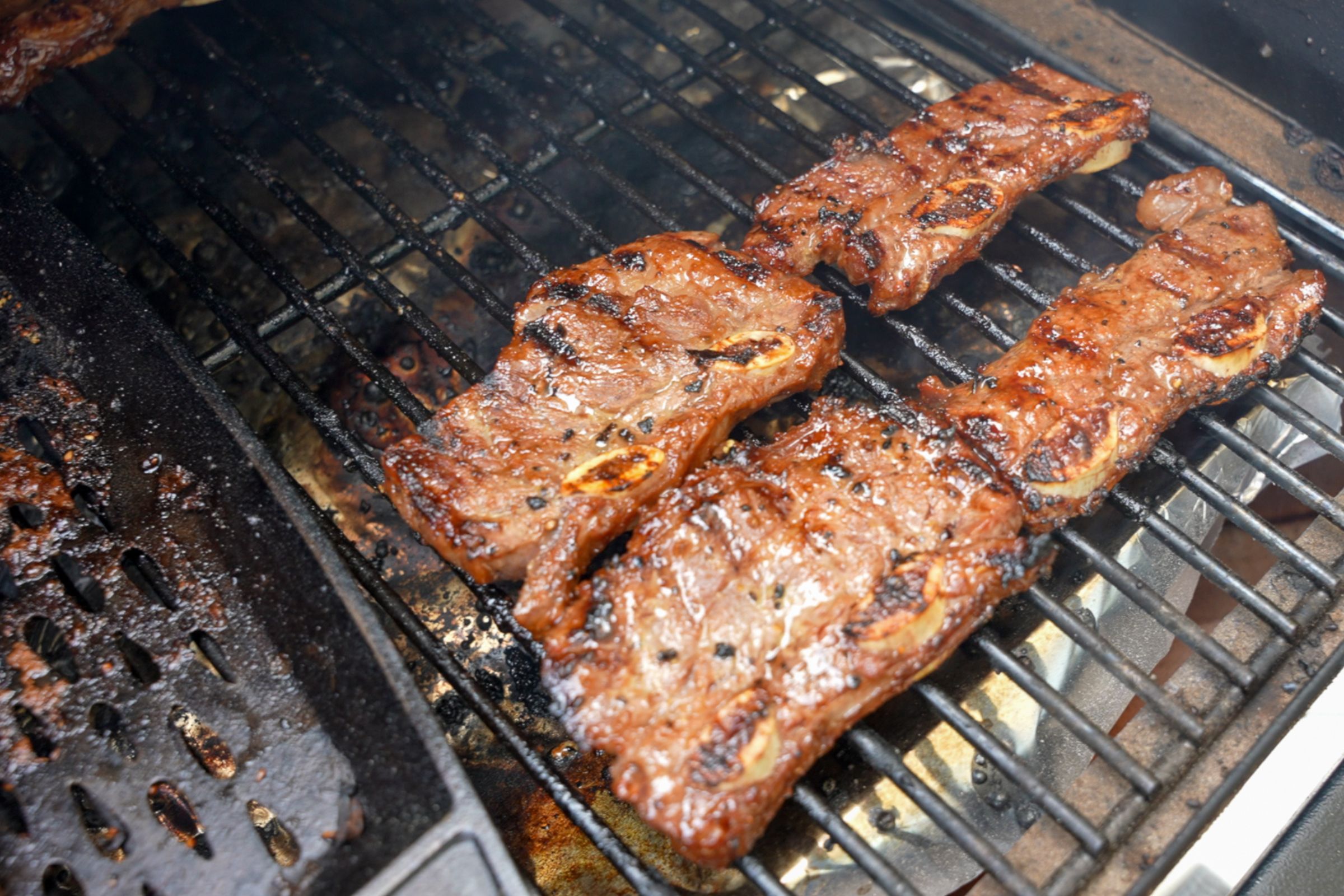 Korean BBQ Flanken Short Ribs with Grilled Vegetables