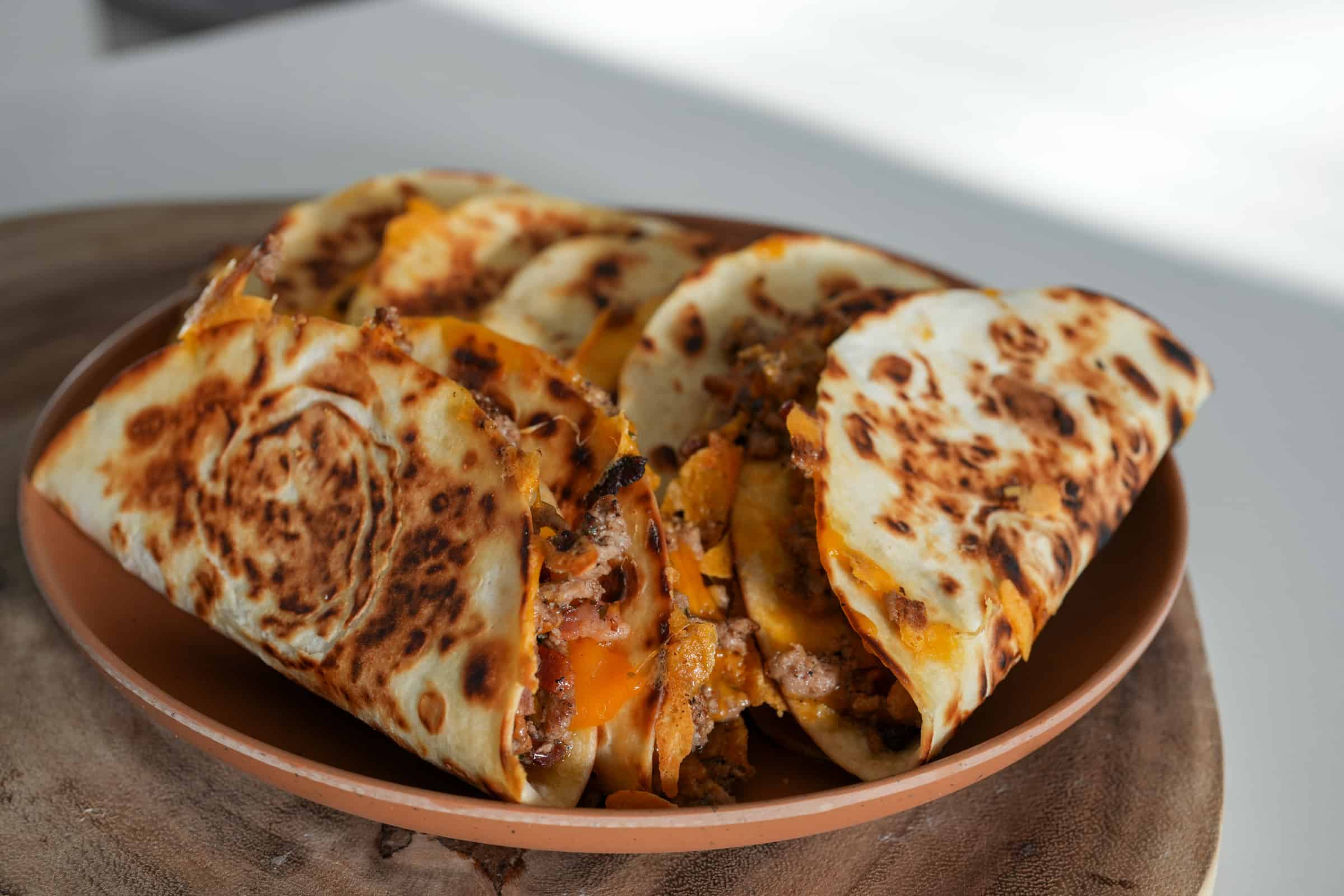 5Ingredient Cheddar Bacon Ranch Ground Turkey Quesadillas