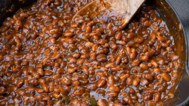 Smoked Baked Beans with Brown Sugar and Bacon - Hey Grill, Hey