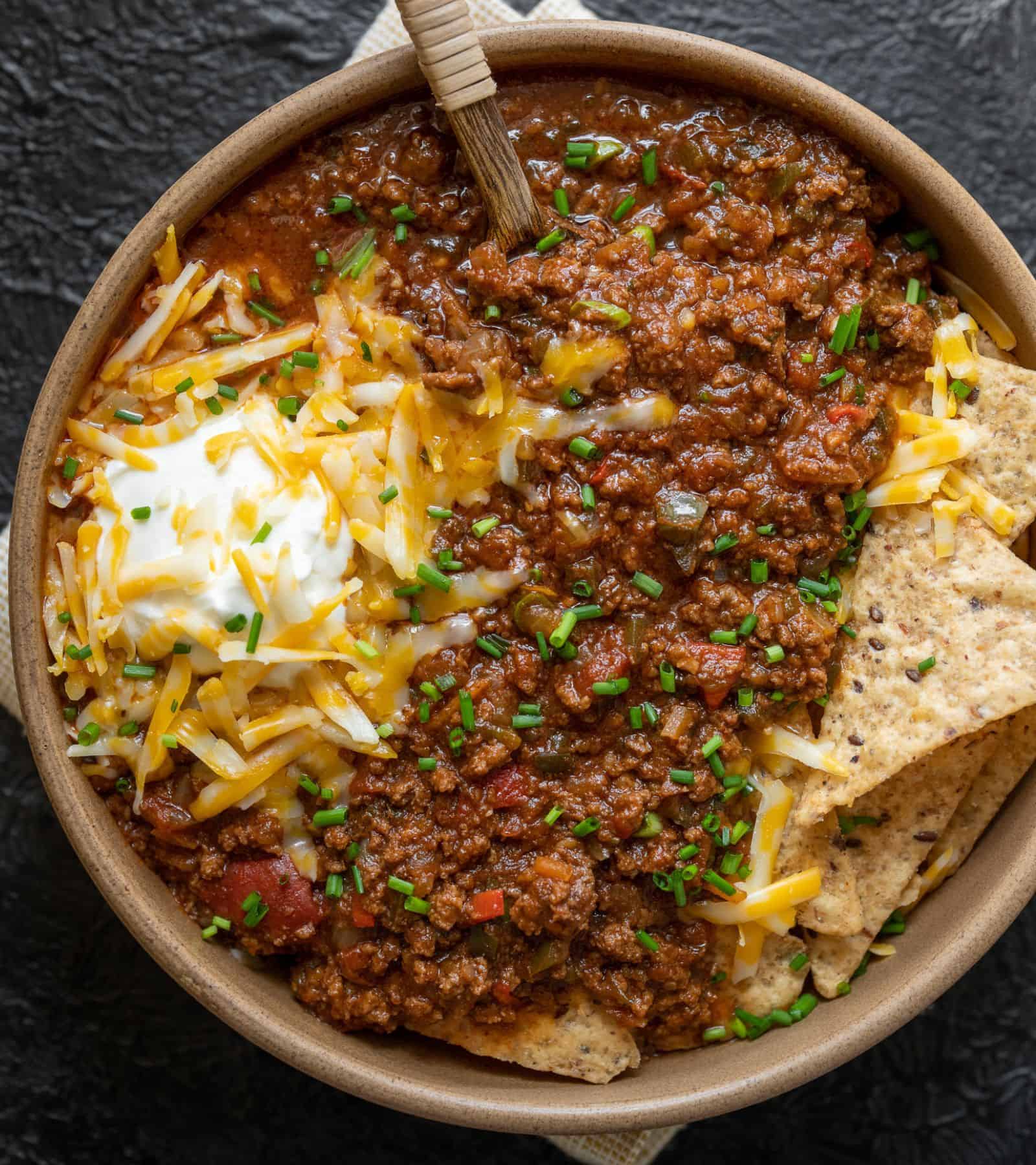 Spicy Three Pepper Ground Bison Chili