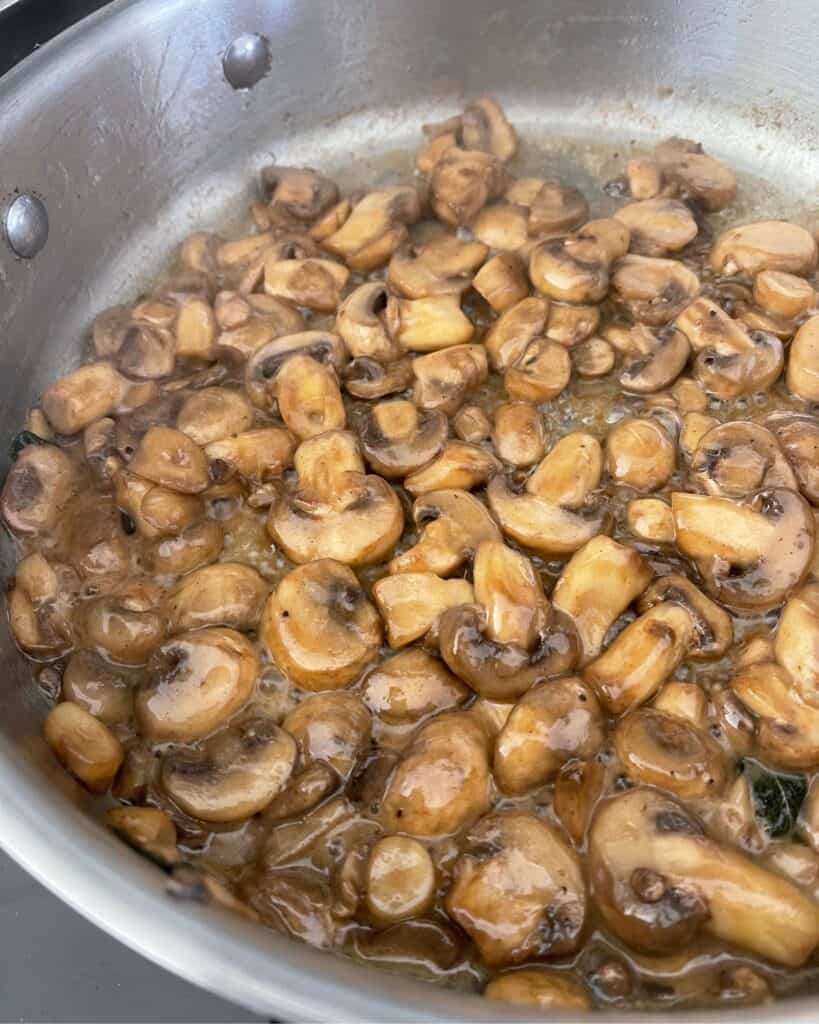 sautéing mushrooms in brown butter