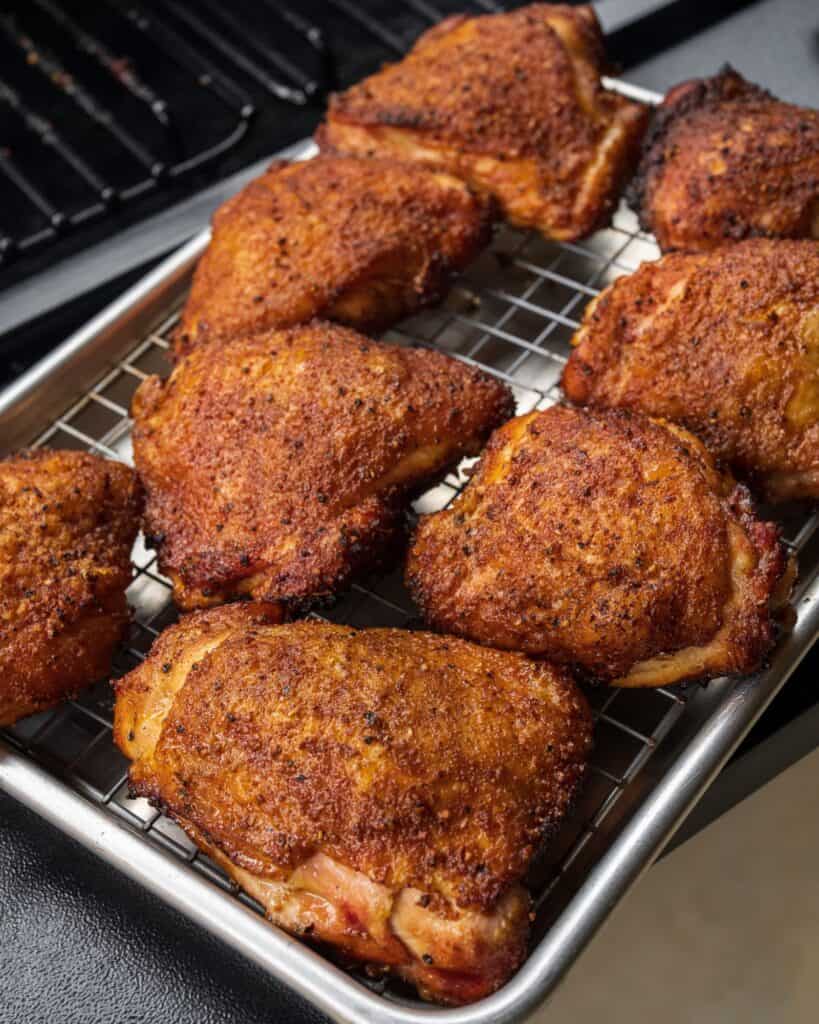 Hey Grill Hey 0 to 400 smoked chicken thighs
